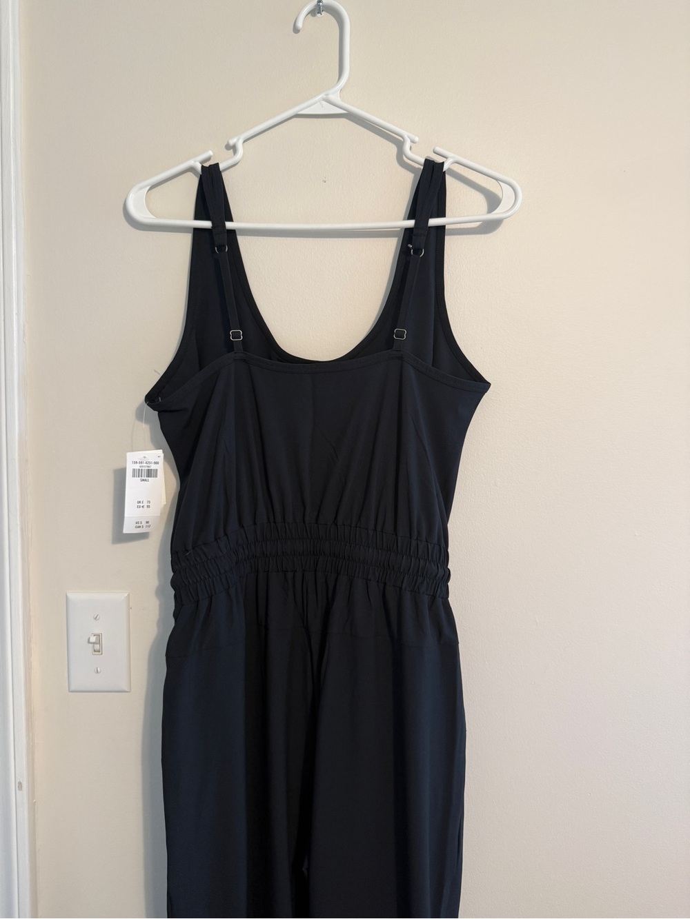 NWT ABERCROMBIE & FITCH Black Sleeveless Jumpsuit with Drawstring Waist - Picture 3 of 5